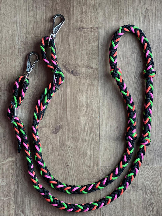 Rédea trançada para tambor preto colorido